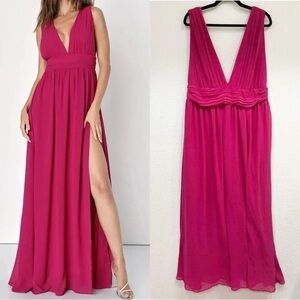 Size 1X - NWOT Lulus Heavenly Hues‎ Magenta Maxi Dress